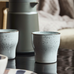 Set of Four Light Grey Thermo Mugs 9cm | Annie Mo's