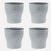 Set of Four Light Grey Thermo Mugs 9cm