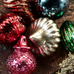 Set of Six Multi Coloured Baubles 5cm