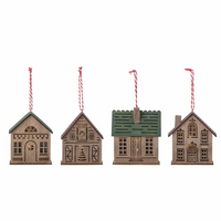 Set of Four Assorted LED Hanging Houses 11cm  | Annie Mo's