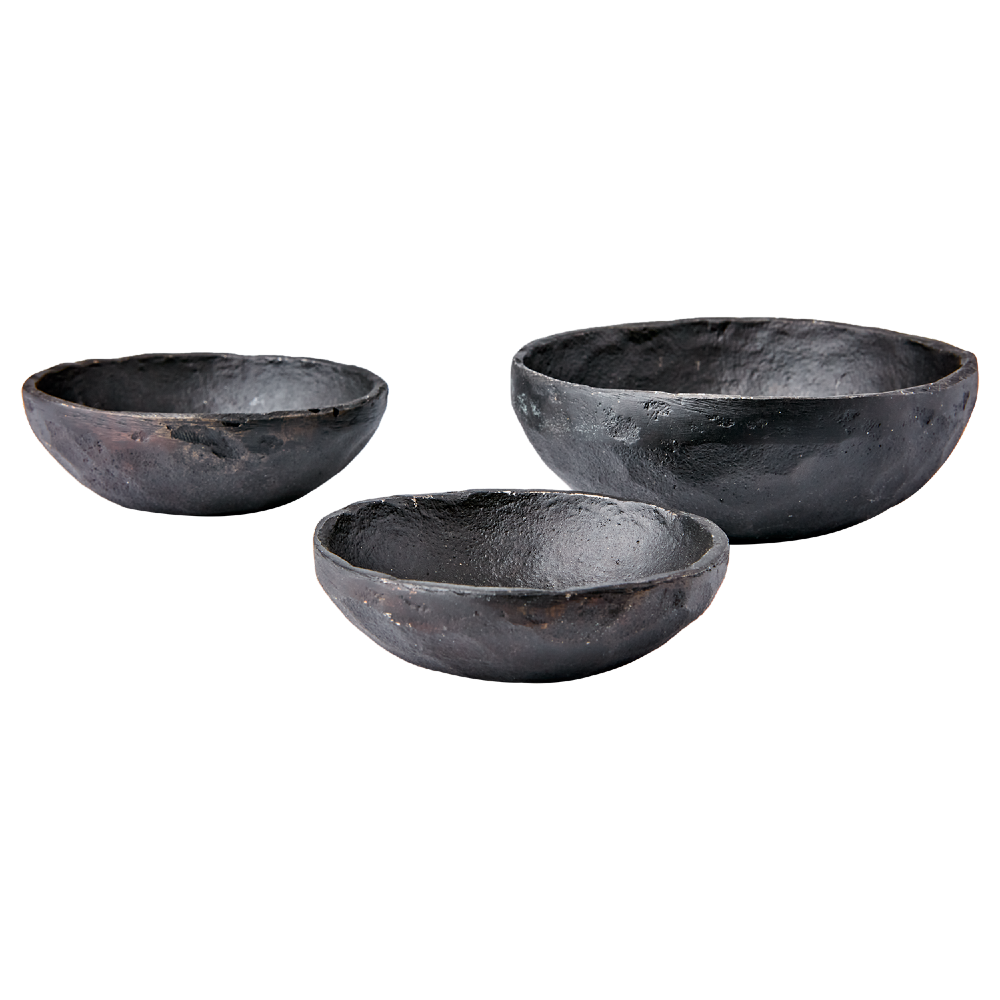 Set of Three Black Iron Bowls | Annie Mo's