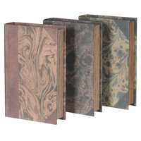 Set of Three Distressed Marbled Book Boxes 24cm | Annie Mo's