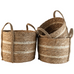 Set of Three Straw and Corn Baskets 102cm