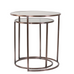 Set of Two Antiqued Copper and Glass Nesting Tables 52cm | Annie Mo's
