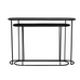 Set of Two Black and Antique Lead Console Tables 112cm
