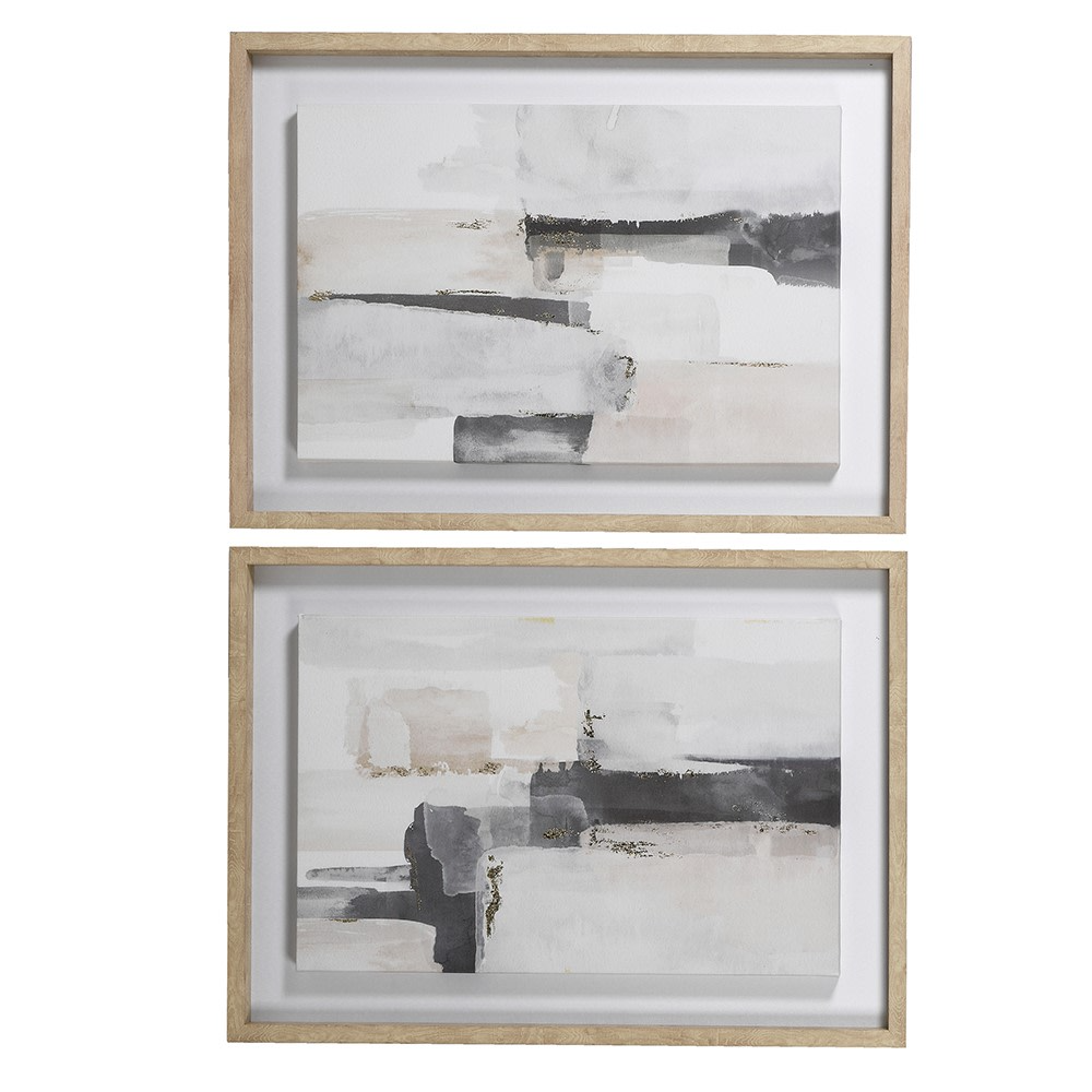 Set of Two Framed Abstract Canvases 73cm | Annie Mo's
