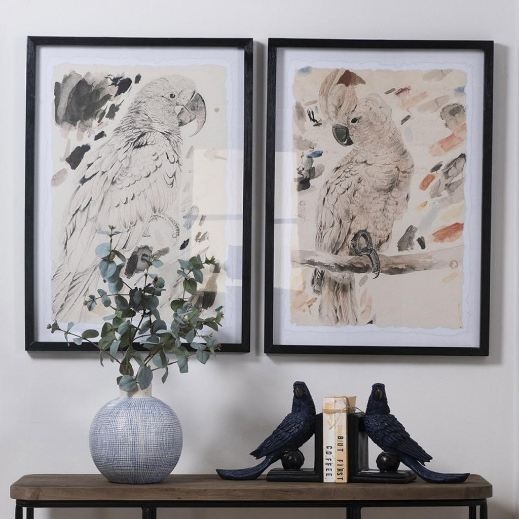 Set of Two Framed Cockatoo Prints 70cm | Annie Mo's