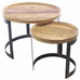 Set of Two Mango Wood and Metal Nesting Tables 61cm