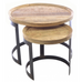 Set of Two Mango Wood and Metal Nesting Tables 61cm | Annie Mo's