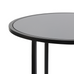 Set of Two Matt Black Metal and Glass Nesting Tables 52cm