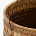 Set of Two Round Rattan and Bamboo Baskets