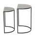 Set of Two Silver Effect Metal and Black Nesting Tables 55cm
