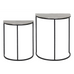 Set of Two Silver Effect Metal and Black Nesting Tables 55cm