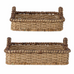 Set of Two Square Sturdy Palm Leaf Trays 49cm