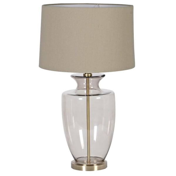 Shaped Smoked Glass Table Lamp 74cm | Annie Mo's
