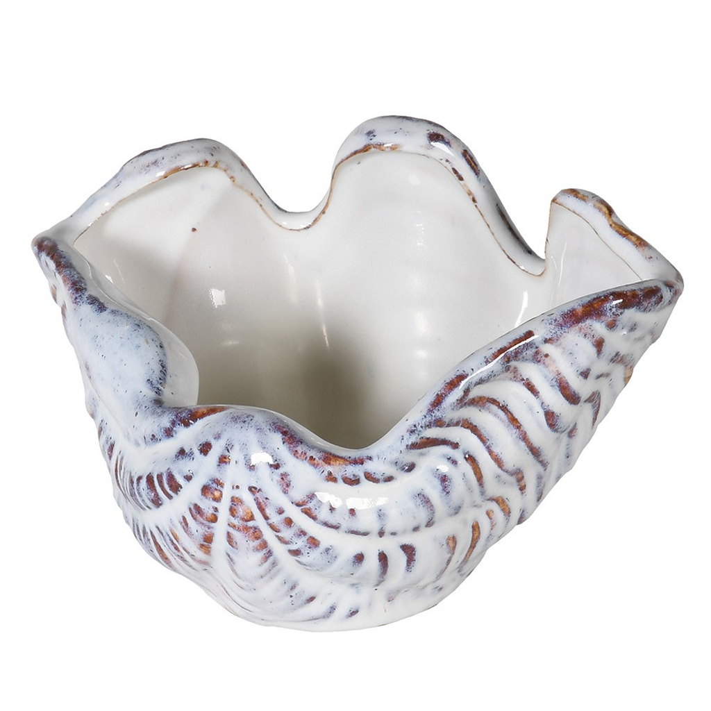 Small Decorative Glazed Cream Clam Shell 18cm | Annie Mo's
