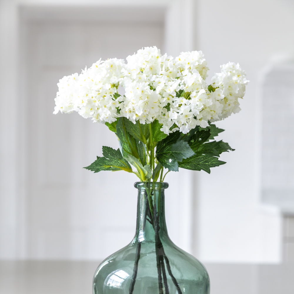 Small Faux Cream Viburnum Stem 36cm