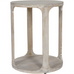 Solid Carved Wooden Side Table in Whitewash Finish 55cm | Annie Mo's
