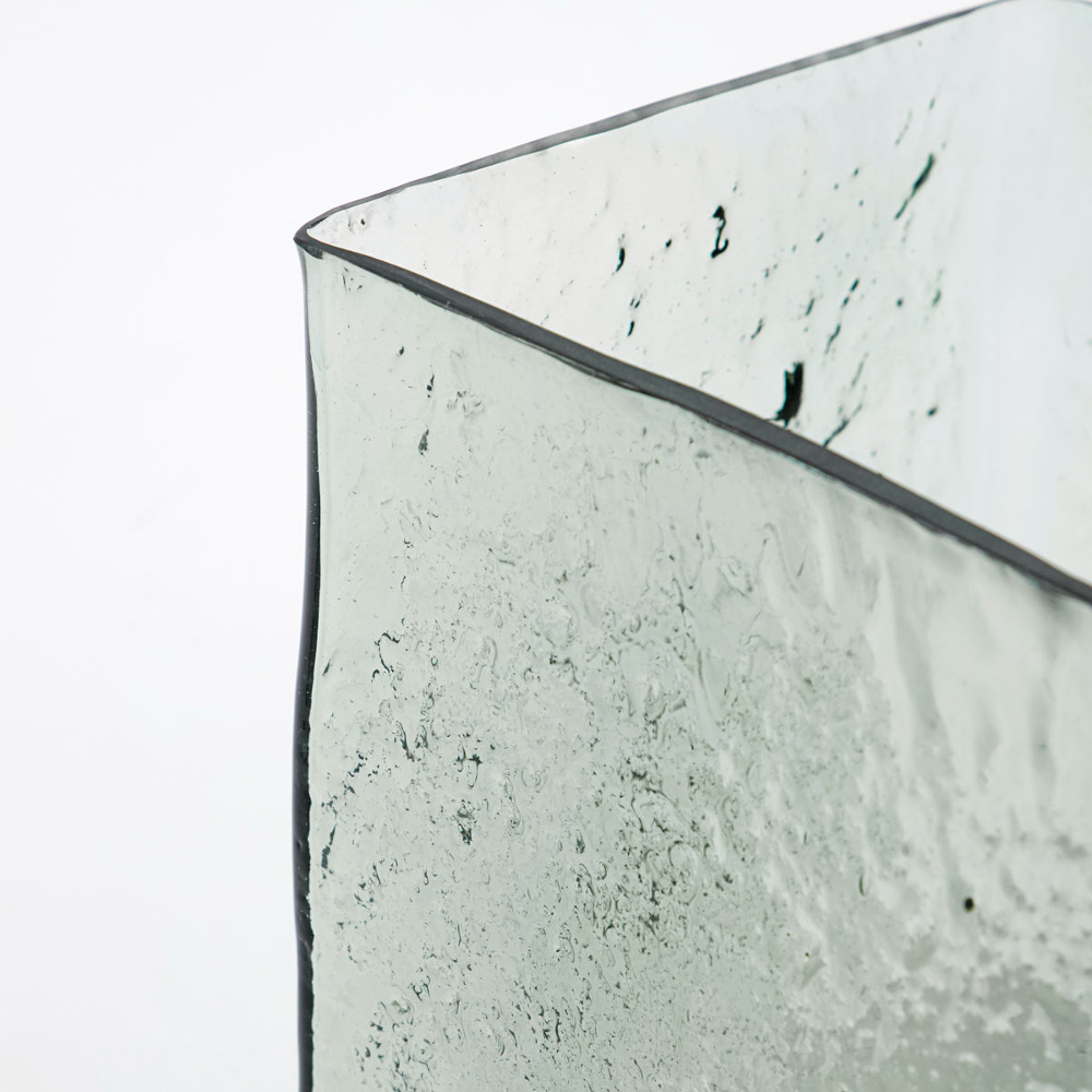 Square Light Blue Vase 18cm