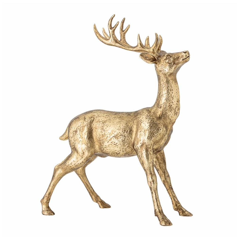 Standing Golden Resin Stag 36cm | Annie Mo's