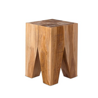 TRIANGLE Natural Teak Stool 45cm | Annie Mo's