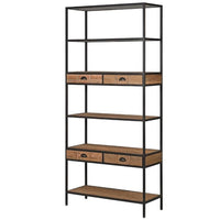 Tall Bookcase Unit in Wood and Metal | Annie Mo's