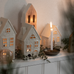 Tall Simple Standing Wood House with White Sides 29cm