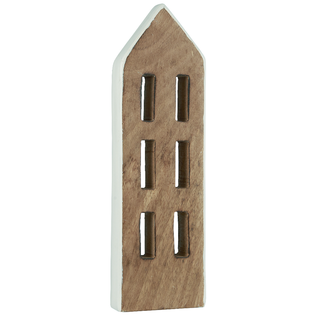 Tall Simple Standing Wood House with White Sides 29cm | Annie Mo's
