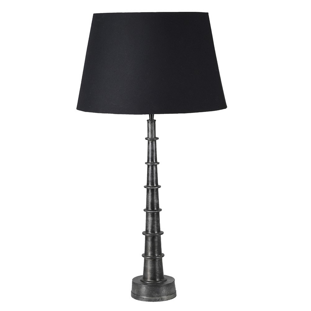Tall Slim Ridged Black Lamp with Shade 85cm | Annie Mo's