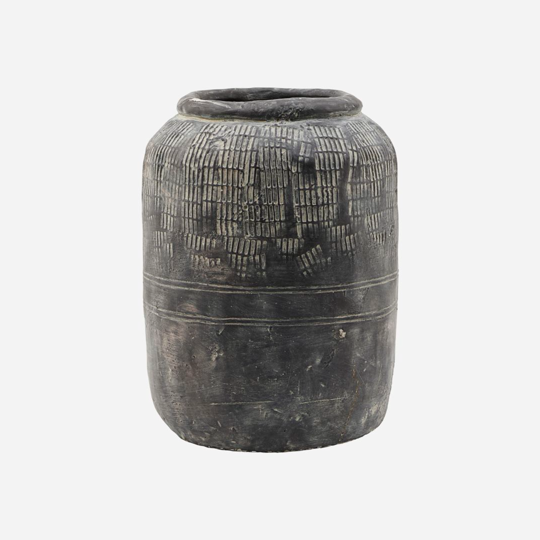 Tall Textured Cement Vase 31cm | Annie Mo's