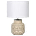 Taupe Ceramic Lamp with Shade 45cm | Annie Mo's
