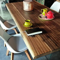 Toronto Walnut Table with Glass Legs | Annie Mo's