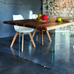 Toronto Walnut Table with Glass Legs | Annie Mo's