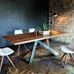 Toronto Dining Table with Walnut Top and Metal Edged Legs | Annie Mo's