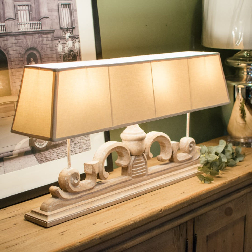 Triplex Table Lamp Triple Bulb Table Lamp with Linen Shade 90cm | Annie Mo's