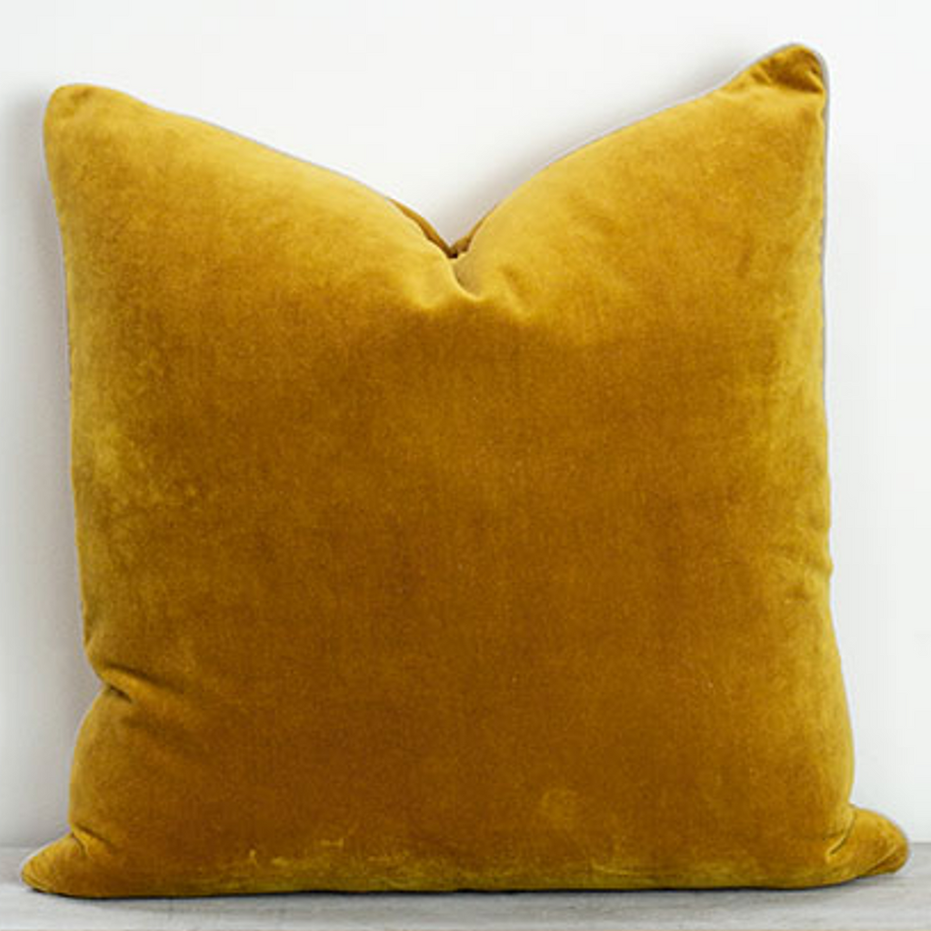 Turmeric Velvet Cushion 50x50cm | Annie Mo's