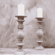 Turned Chunky Wood Candle Stick 46cm | Annie Mo's