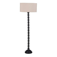 Turned Floor Lamp with Beige Shade 154cm | Annie Mo's