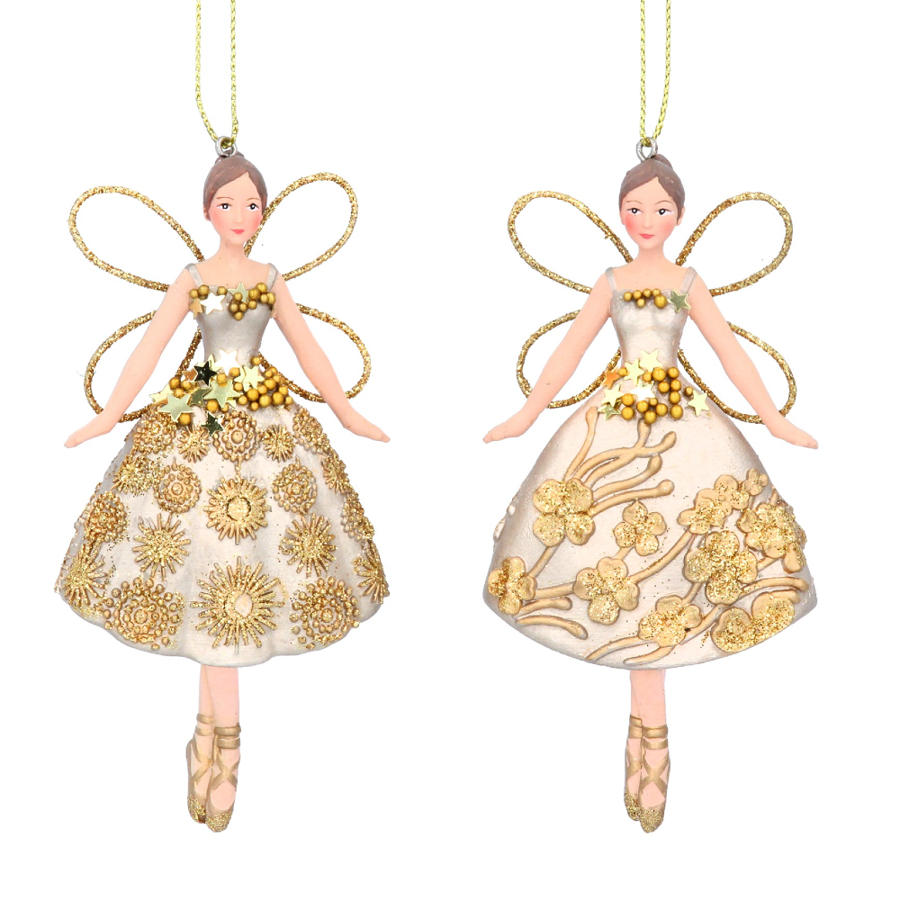 Two-Tone Gold Resin Fairies - Assorted Set of Two 10cm | Annie Mo's
