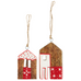 Two Assorted Red and White Hanging Houses 10cm | Annie Mo's