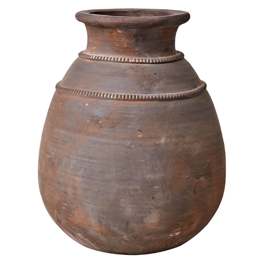 Tyra Antiqued Brown Clay Vase 29cm | Annie Mo's