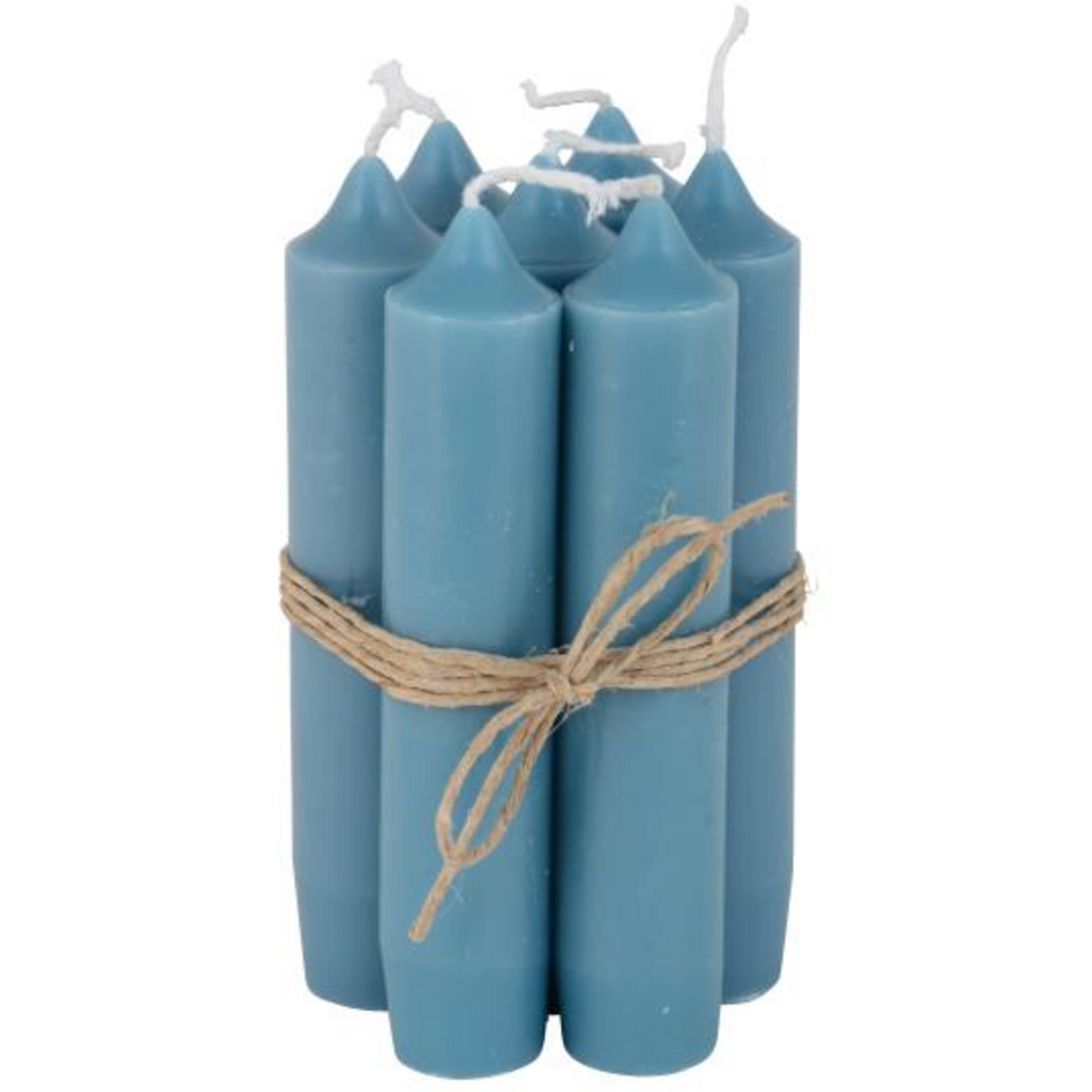 Short Petrol Blue Dinner Candle 11cm | Annie Mo's