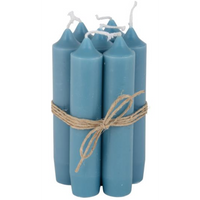 Short Petrol Blue Dinner Candle 11cm | Annie Mo's