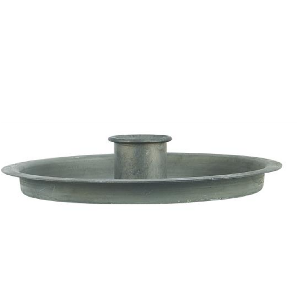 Candle Holder for Dinner Candles - Grey Metal | Annie Mo's