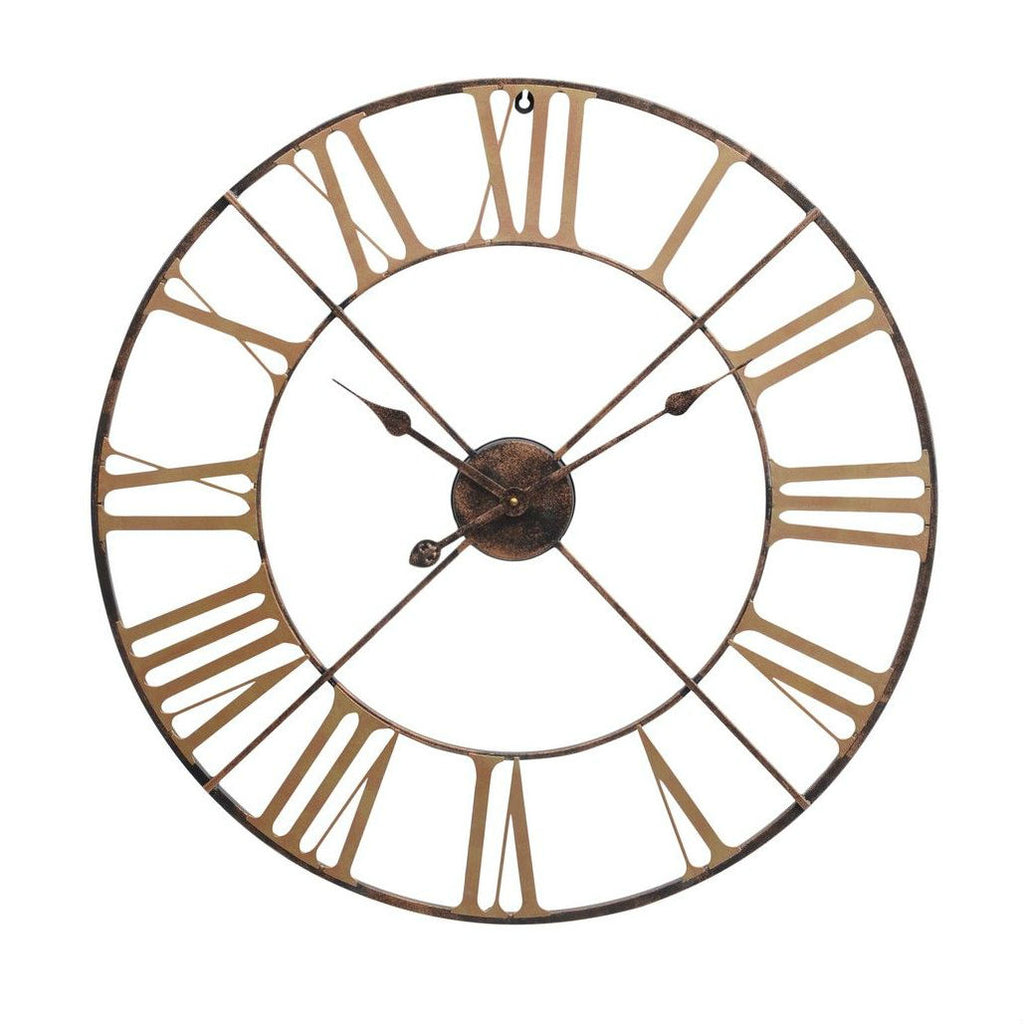 Antiqued Brass Outdoor Skeletal Wall Clock 70cm | Annie Mo's
