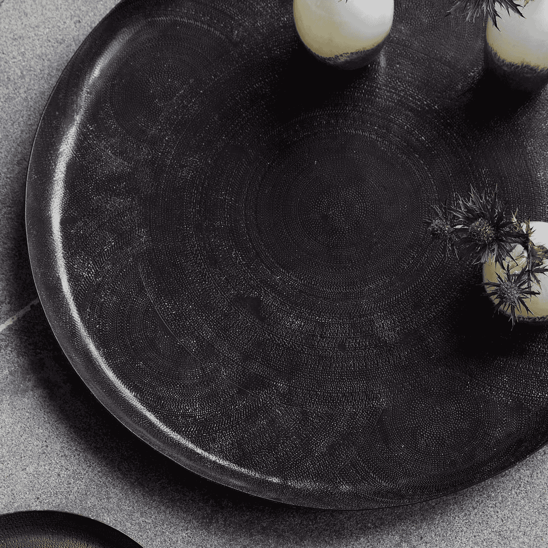 Antiqued Brown Metal Tray 60cm | Annie Mo's