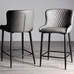 Cezanne Faux Leather Bar Stool ( Pair )
