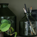 Handblown Green Glass Bottle Vases - Size Choice | Annie Mo's 2