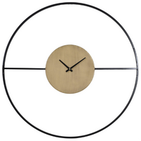 Brass And Black Framed Wall Clock 80cm | Annie Mo's