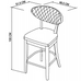 Ellipse Rustic Oak Upholstered Bar Stool- Dark Grey Fabric (Pair)